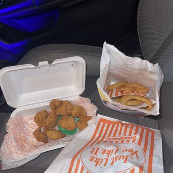 Whataburger - fried chicken and a bag of fries - Burgers Near Me - Willis, Texas