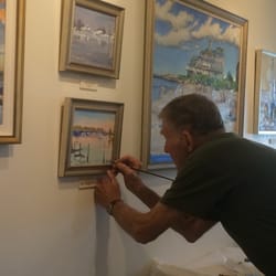 Jessie Edwards Studio - Artist Peter M. Gish touches up a painting hours before his opening reception!