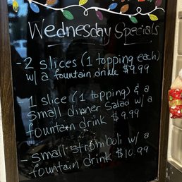 a menu on a blackboard