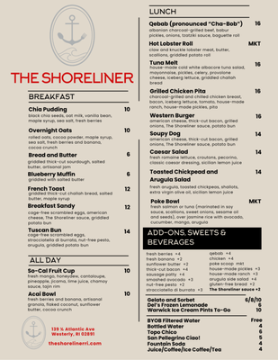 Menu photo 2 The Shoreliner Westerly, RI