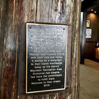 Detroit Mountain - Lodge. Two pillars made from storm damaged 130 years old pines. Fireplace mantel from same trees. - Ski Resorts Near Me - Detroit Lakes, Minnesota