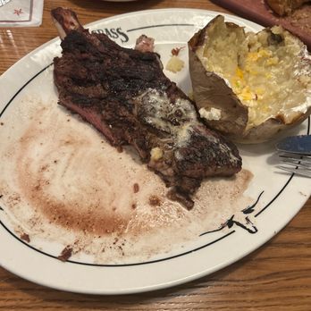 Saltgrass Steak House - Bone in rib-eye with loaded baked potato! Yummy! - Steakhouses Near Me - Fulshear, Texas Saltgrass Steak House - Bone in rib-eye with loaded baked potato! Yummy! - Steakhouses Near Me - Fulshear, Texas
