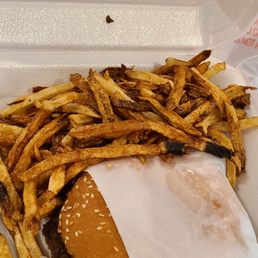 Burger and fries Burger and fries