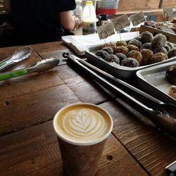Three Fools Coffee - Flat white and powerballs