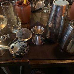 The People's Last Stand - Close up of individual set up along with my drink I got at the bar