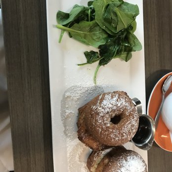 Weights + Measures - Cake donuts with fried chicken and a side of "sauteed" spinach, but it was partially sauteed... latte was nice but had too much milk for me - Bars Near Me - Houston, Texas Weights + Measures - Cake donuts with fried chicken and a side of "sauteed" spinach, but it was partially sauteed... latte was nice but had too much milk for me - Bars Near Me - Houston, Texas