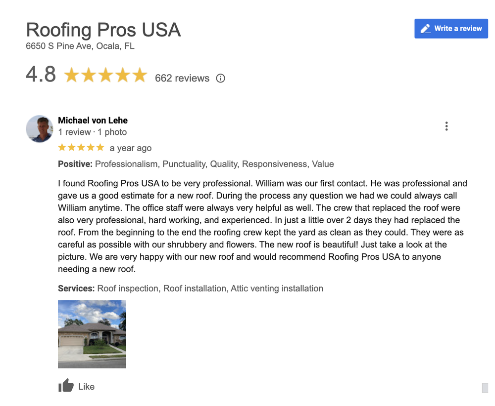 Slide of Roofing Pros USA