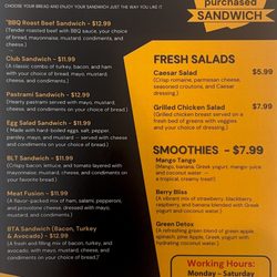 KC Sandwiches & Smoothies - Our specialty sandwiches, salad and smoothies