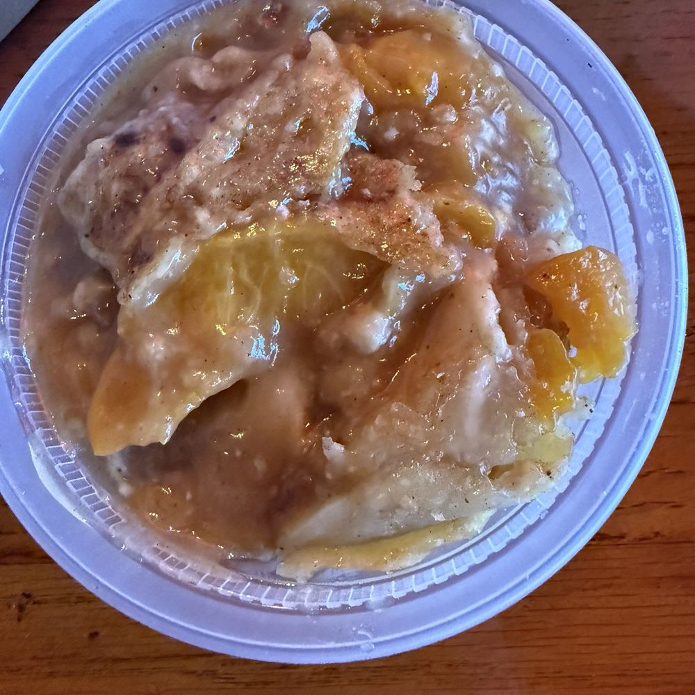 Pig & Brew - Peach cobbler for dessert...based on the goodness of the meal...I wanted to keep the fork and dive into it! - Barbeque Near Me - Richmond, Virginia Pig & Brew - Peach cobbler for dessert...based on the goodness of the meal...I wanted to keep the fork and dive into it! - Barbeque Near Me - Richmond, Virginia