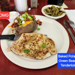 Concon's - Tenderloin, baked potato, green beans