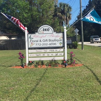 Blissful Things Floral & Gift Boutique - Sign near the road - Floral Designers Near Me - Malabar, Florida Blissful Things Floral & Gift Boutique - Sign near the road - Floral Designers Near Me - Malabar, Florida