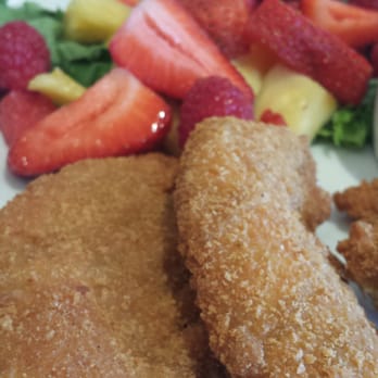 Marston's - Kids chicken strips with fresh fruit on the side and also ranch dressing dip. $5.95 - Breakfast & Brunch Near Me - Valencia, California Marston's - Kids chicken strips with fresh fruit on the side and also ranch dressing dip. $5.95 - Breakfast & Brunch Near Me - Valencia, California