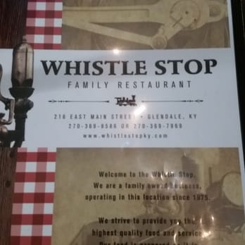The Whistle Stop - Front cover of their menu - American Near Me - Glendale, Kentucky The Whistle Stop - Front cover of their menu - American Near Me - Glendale, Kentucky