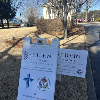 Saint John the Apostle LCMS - STJA Signage with Reunion Country Club in the background - Churches Near Me - Hoschton, Georgia Saint John the Apostle LCMS - STJA Signage with Reunion Country Club in the background - Churches Near Me - Hoschton, Georgia