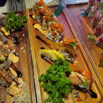 Osaka Story - Y.m.t roll and salmon train roll - Sushi Bars Near Me - Long Beach, California Osaka Story - Y.m.t roll and salmon train roll - Sushi Bars Near Me - Long Beach, California
