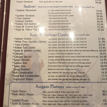 Arigato Sushi - Menu - Sushi Bars Near Me - Fairfax, Virginia Arigato Sushi - Menu - Sushi Bars Near Me - Fairfax, Virginia