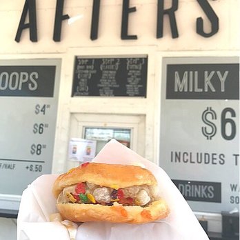Afters Ice Cream - Milky bun: Coffee ice cream with fruit pebbles and mochi. - Desserts Near Me - Pasadena, California Afters Ice Cream - Milky bun: Coffee ice cream with fruit pebbles and mochi. - Desserts Near Me - Pasadena, California