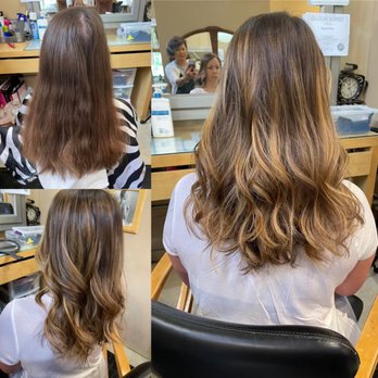 Narcissus - Before (top left), and after (right) - Hair Salons Near Me - Benicia, California