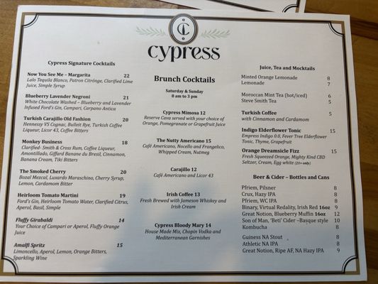 Menu photo 3 Cypress McMinnville, OR