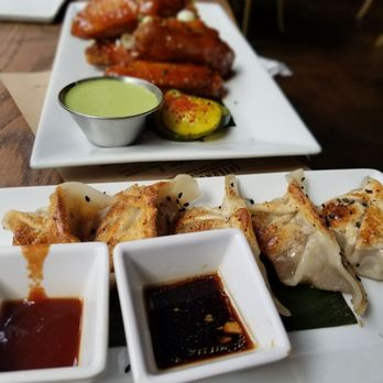 MOFU Shoppe - Mofu wings, woo sauce and pork and chive dumplings. Delicious!! Wings a bit spicy, which I like. - Asian Fusion Near Me - Raleigh, North Carolina MOFU Shoppe - Mofu wings, woo sauce and pork and chive dumplings. Delicious!! Wings a bit spicy, which I like. - Asian Fusion Near Me - Raleigh, North Carolina