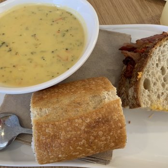 Panera Bread - Pick 2, broccoli cheese soup, baguette, and half bacon tomato grilled cheese. - Sandwiches Near Me - Alabaster, Alabama