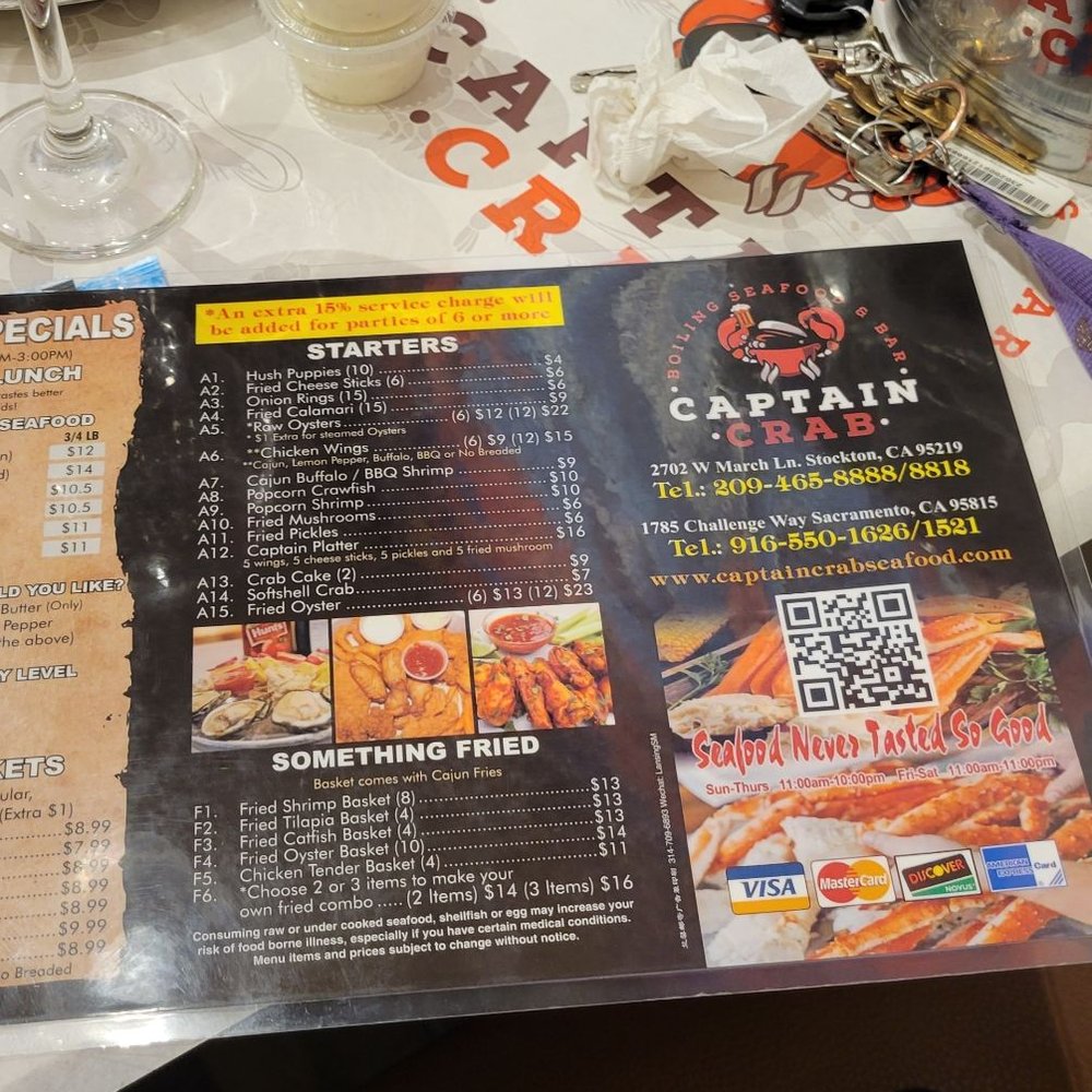 Captain Crab - Menu - Seafood Near Me - Sacramento, California Captain Crab - Menu - Seafood Near Me - Sacramento, California