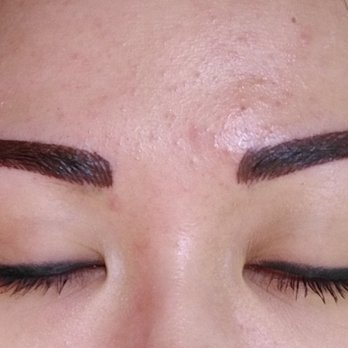 Anh Le Permanent Make-up - 2nd day after microblading. Slightly swollen and dark pigment. - Permanent Makeup Near Me - Stanton, California