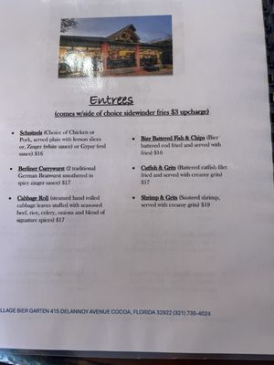 Menu photo 3 Village Bier Garten Cocoa, FL