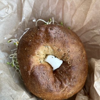 Rainbeau Jo's - Rosemary bagel with fresh sprouts and cream cheese - Coffee & Tea Near Me - Lihue, Hawaii Rainbeau Jo's - Rosemary bagel with fresh sprouts and cream cheese - Coffee & Tea Near Me - Lihue, Hawaii