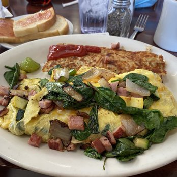 The Best Breakfast Cafe - Denver omelette with spinach and zucchini added. - American Near Me - Oxnard, California The Best Breakfast Cafe - Denver omelette with spinach and zucchini added. - American Near Me - Oxnard, California