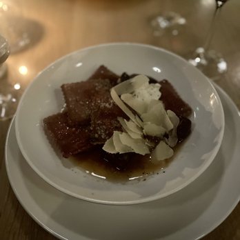 The Bindery - Beet Ravioli - New American Near Me - Denver, Colorado The Bindery - Beet Ravioli - New American Near Me - Denver, Colorado