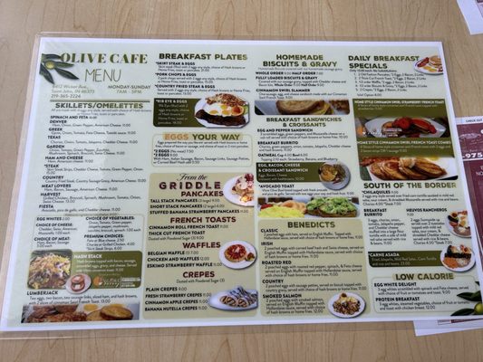 Menu photo 2 Olive Cafe St. John, IN