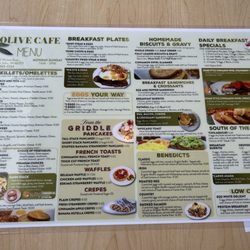 Olive Cafe - Breakfast menu