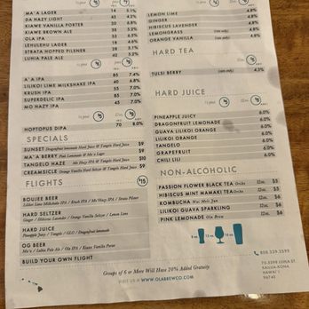 Ola Brew - Menu - Breweries Near Me - Kailua-kona, Hawaii Ola Brew - Menu - Breweries Near Me - Kailua-kona, Hawaii
