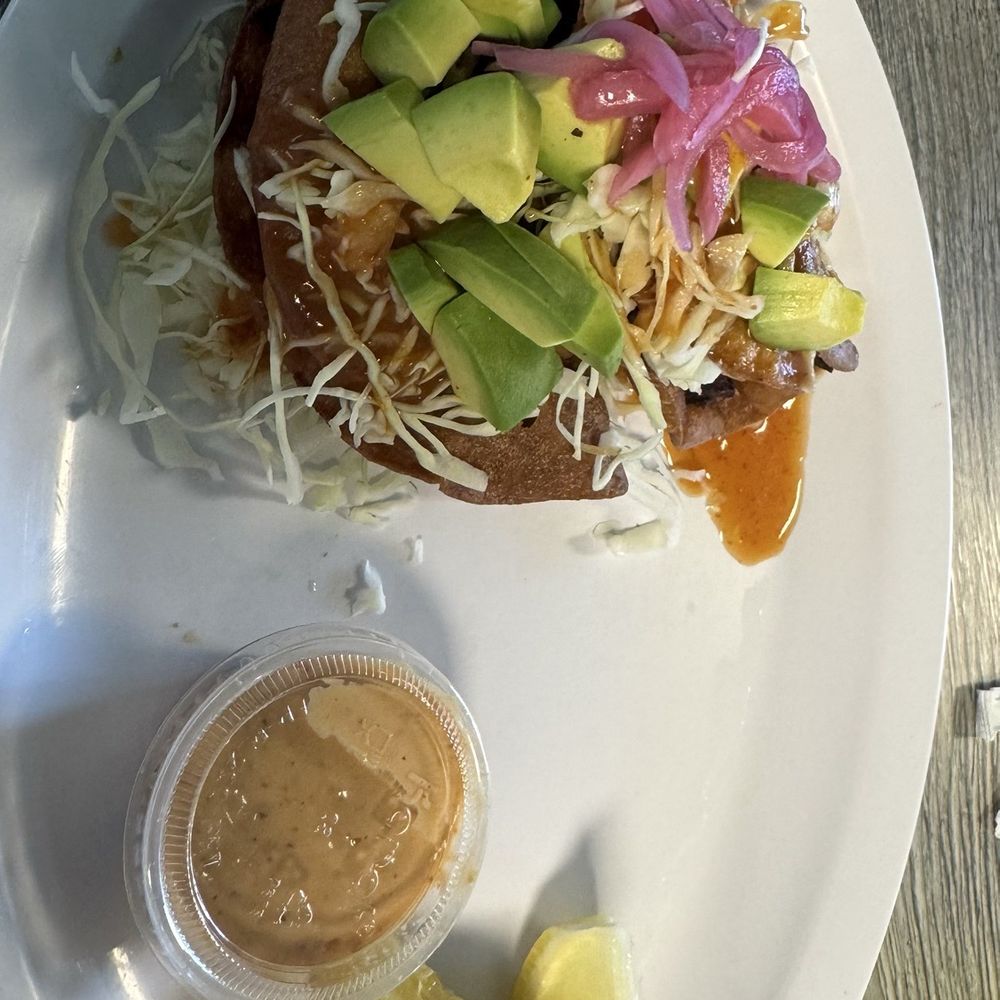 Diego’s Fish - Three crunchy shrimp tacos with a tajin covered pepper - Tacos Near Me - Harbor City, California