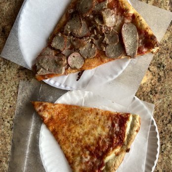 O Sole Mio - Sausage and plain slices - Pizza Near Me - Stony Brook, New York O Sole Mio - Sausage and plain slices - Pizza Near Me - Stony Brook, New York
