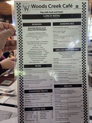 Menu photo 1 Woods Creek Cafe Jamestown, CA Menu photo 1 Woods Creek Cafe Jamestown, CA
