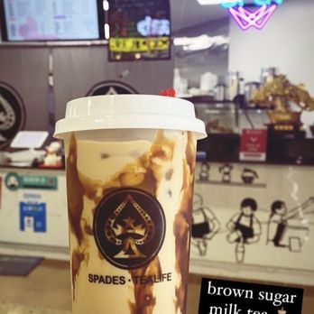 Spades TeaLife - Brown Sugar Milk Tea - Bubble Tea Near Me - Aurora, Illinois