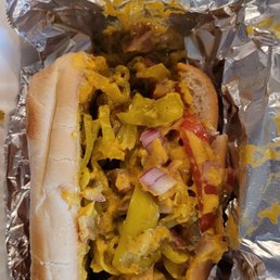 Chicago style veggie dog. It tastes as bad as it looks. Chicago style veggie dog. It tastes as bad as it looks.