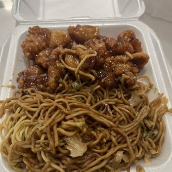 Panda Express - Orange Chicken and Side Chow Mein - Chinese Near Me - West Sacramento, California