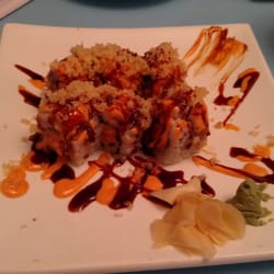 Zing - Mango Mania - spicy tuna and mango, spicy white tuna, crunch, eel sauce and spicy mayo - FANTASTIC!!
