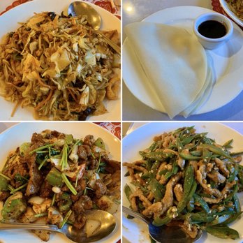 Hunan Chef - Clockwise from top left: 1) Mushu Pork, 2) wraps for the Mushu dish, 3) Hunan-Style Shredded Pork, & 4) Cumin Beef. - Chinese Near Me - Pleasanton, California Hunan Chef - Clockwise from top left: 1) Mushu Pork, 2) wraps for the Mushu dish, 3) Hunan-Style Shredded Pork, & 4) Cumin Beef. - Chinese Near Me - Pleasanton, California