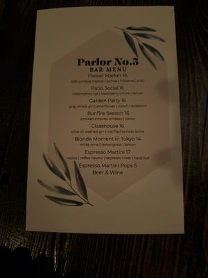 Menu photo 1 Parlor Public House Indianapolis, IN Menu photo 1 Parlor Public House Indianapolis, IN