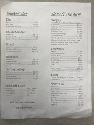 Menu photo 2 Big D's Station Mena, AR
