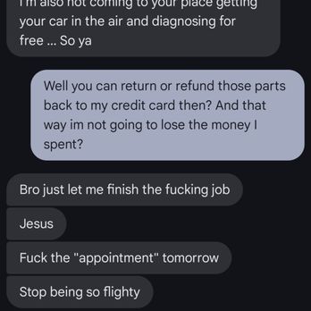 Battleborn Automotive & Performance - This is how josh really runs what ever scam he calls a business. He lacks in every category as a human and a man. - Auto Repair Near Me