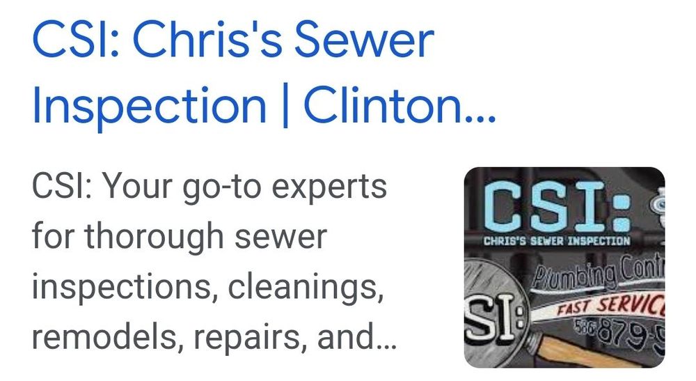 Slide of Chris's Sewer Inspection