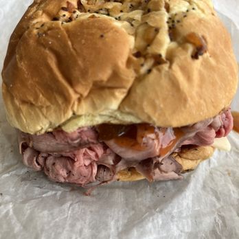 Mak's Roast Beef & Pizza - Super roast beef with barbecue, onion, cheese - Sandwiches Near Me - Norwood, Massachusetts