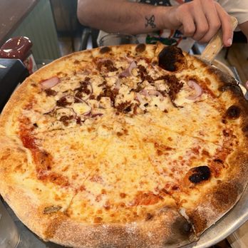 Slab Town Pizza - Half Buffalo chicken half cheese - Pizza Near Me - Cashiers, North Carolina Slab Town Pizza - Half Buffalo chicken half cheese - Pizza Near Me - Cashiers, North Carolina