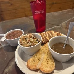 Flavors Of Louisiana - Cajun trio, crayfish pie, jambalaya, crawfish gumbo and red beans/rice