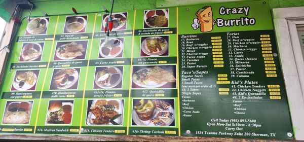 Menu photo 1 Crazy Burrito Sherman, TX Menu photo 1 Crazy Burrito Sherman, TX